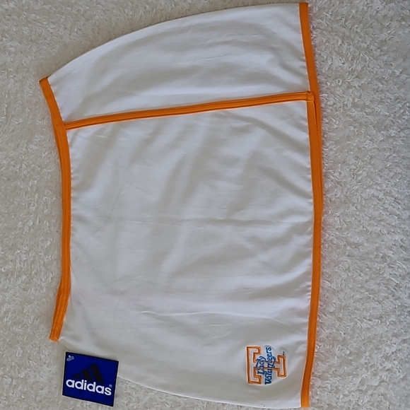 NEW Tennessee Adidas Vintge UT Lady Vols Tennis Skirt Orange White Logo Split Md - Picture 2 of 9